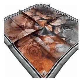 Levidor 21348 Kiremit Batik Desenli Tivil İpek Eşarp