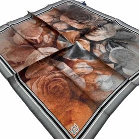 Levidor 21348 Kiremit Batik Desenli Tivil İpek Eşarp