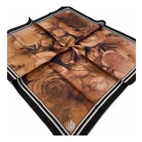 Levidor 21354 Kahve Batik Desenli Tivil İpek Eşarp