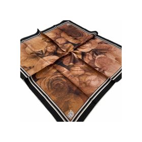 Levidor 21354 Kahve Batik Desenli Tivil İpek Eşarp
