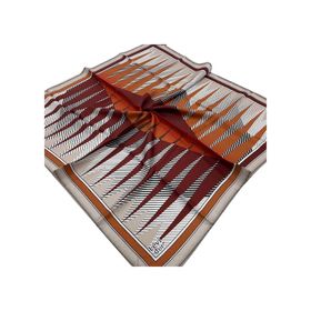 Levidor 22468-04 Kiremit Desenli Tivil İpek Eşarp
