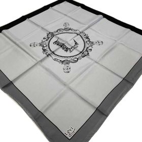 Levidor 22488-05 Gümüş Desenli Tivil İpek Kadın Eşarp