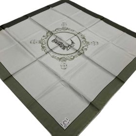 Levidor 22488-09 Soft Yeşil Desenli Tivil İpek Eşarp