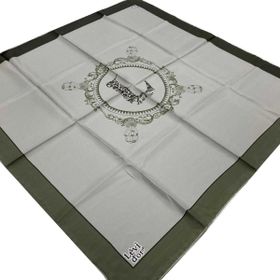 Levidor 22488-09 Soft Yeşil Desenli Tivil İpek Eşarp