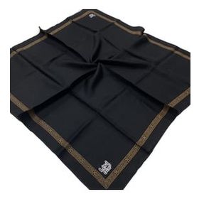 Levidor 25664 Siyah-Gold Tivil İpek Eşarp