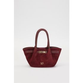 Levidor 930498 Kemerli Süet Bordo El Çantası