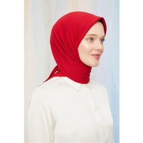 Levidor Kırmızı Pamuk Cazz Kare Eşarp