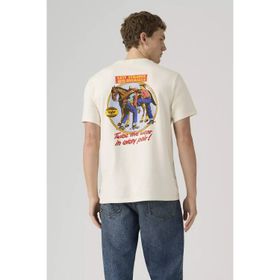 Levis A2082-0366 Erkek Relaxed Fit Arkalı Baskılı Bej Tişört