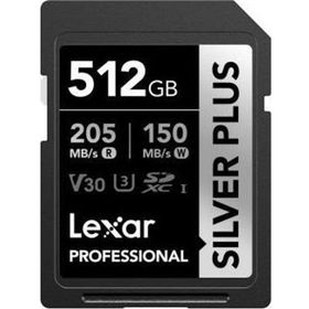 Lexar 512 GB Silver Plus SD UHS-I V30 U3 205 MB/s Hafıza Kartı