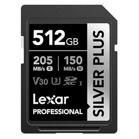 Lexar 512 GB Silver Plus SD UHS-I V30 U3 205 MB/s Hafıza Kartı