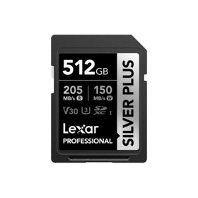Lexar 512 GB Silver Plus SD UHS-I V30 U3 205 MB/s Hafıza Kartı