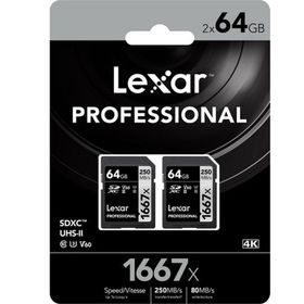 Lexar 64 GB 1667X U3 V60 4K SD 2 li Hafıza Kartı