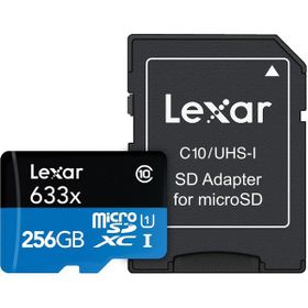 Lexar 8433671197212 256GB High-Performance 633x microSDHC UHS-I 100MB/s Okuma 45MB/s Yazma C10 A1 V30 U3 Hafıza Kartı + Adaptör