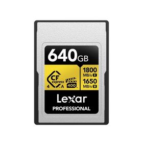Lexar LCAGOLD640G-RNENG 640GB CF-Express 4.0 Professional Type A Card Gold Series 1800MB/s Okuma 1650MB/s Yazma Kart Bellek