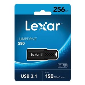 Lexar LJDS080256G-BNBNG 256 GB Jumpdrive S80 USB 3.1 Drive Up to 150 MB/S Read and 60 MB/S Write USB Flash Bellek