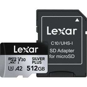 Lexar LMSSIPL512G-BNANG 512GB microSD High-Performance Silver Plus microSDXC UHS-I 205MB/s Okuma, 150MB/s Yazma Kart Bellek