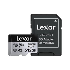Lexar LMSSIPL512G-BNANG 512GB microSD High-Performance Silver Plus microSDXC UHS-I 205MB/s Okuma, 150MB/s Yazma Kart Bellek
