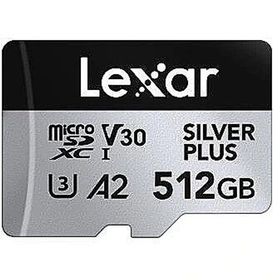 Lexar LMSSIPL512G-BNANG 512GB microSD High-Performance Silver Plus microSDXC UHS-I 205MB/s Okuma, 150MB/s Yazma Kart Bellek