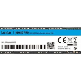 Lexar LNM610P001T-RNNNG LNM610 PRO 1 TB M.2 2280 PClE GEN3X4 NVME 3300 MB/S 2600 MB/S SSD