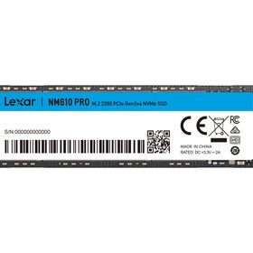 Lexar LNM610P001T-RNNNG LNM610 PRO 1 TB M.2 2280 PClE GEN3X4 NVME 3300 MB/S 2600 MB/S SSD