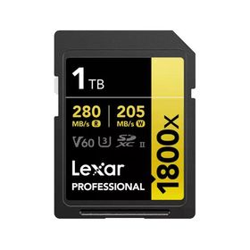 Lexar LSD1800001T-BNNNG 1 TB SD Professional 1800X SDXC UHS-II Card 280 MB/S Okuma 210 MB/S Yazma C10 V60 U3 Kart Bellek