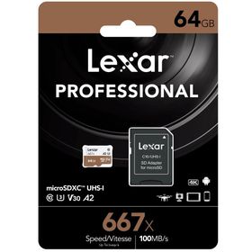 Lexar LSDMI64GB667A 667X 64 GB 100Mb/Sn MicroSDXC Hafıza Kartı
