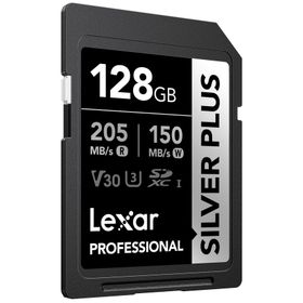 Lexar LSDSIPL128G-BNNNG 128 GB SD Professional Silver Plus SDXC UHS-I Cards Up to 205 MB/S Read 150 MB/S Write Bellek Kartı
