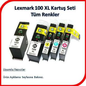 Lexmark 100XL 4 Renk Muadil Kartuş