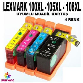 Lexmark 100XL 4 Renk Muadil Kartuş