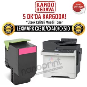 Lexmark CX310-CX410-CX510-80C8SY0 Kırmızı Muadil Toner 2K