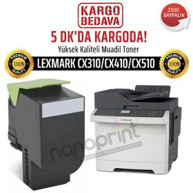 Lexmark CX310-CX410-CX510-80C8SY0 Siyah Muadil Toner 2K