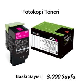 Lexmark CX410 / CX410e / CX410De CX410Dte Orjinal Kırmızı Toneri