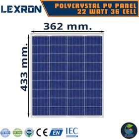 Lexron 22 Watt 36 Hücre Polykristal Güneş Paneli
