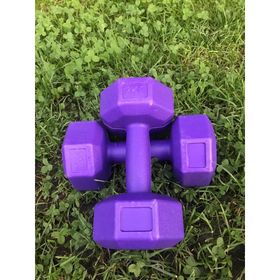 Leyaton 2 kg Vinyl Köşeli Mor Dambıl Seti