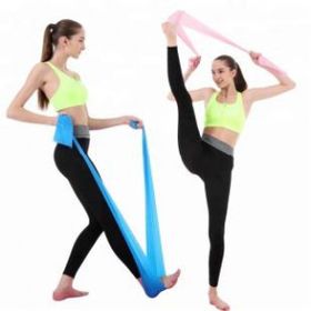 Leyaton Jimnastik Plates Lastiği 120x15 cm Egzersiz Aerobik Bant 1 Adet Mavi Pilates Bandı