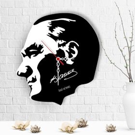 Leydi Collection Atatürk Tasarımlı 6 Ahşap Duvar Saati