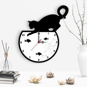 Leydi Collection Dekoratif Kedi Tasarımlı 2 Ahşap Duvar Saati
