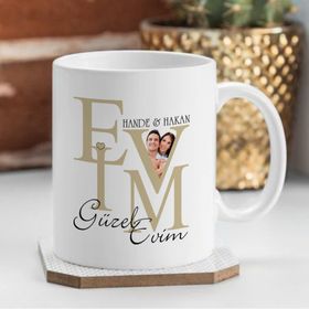Leydi Collection Evim Güzel Evim Tasarımlı 2 Beyaz Kupa