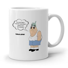 Leydi Collection Karikatürlü Beyaz Kupa Bardak