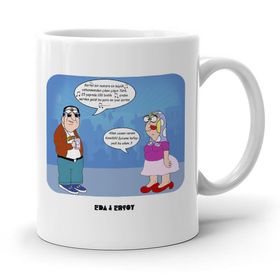 Leydi Collection Karikatürlü Beyaz Kupa Bardak