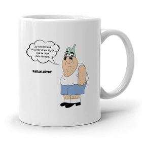 Leydi Collection Karikatürlü Beyaz Kupa Bardak