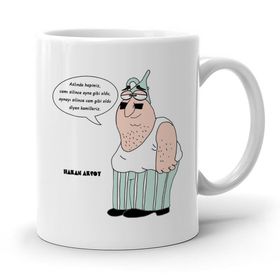 Leydi Collection Karikatürlü Beyaz Kupa Bardak