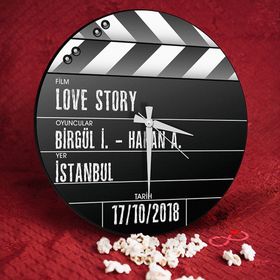 Leydi Collection Klaket Tasarımlı Ahşap 30 cm Duvar Saati