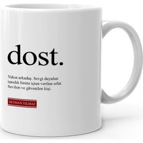 Leydi Collection Lügat Dost 1 Beyaz Kupa Bardak