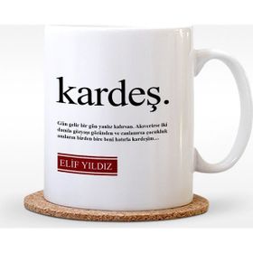 Leydi Collection Lügat Kardeş 2 Beyaz Kupa Bardak