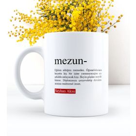 Leydi Collection Lügat Mezun 2 Beyaz Kupa Bardak