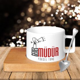 Leydi Collection Mesleki Genel Cerrah Ahşap Altlıklı 2 Seramik Fincan