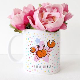Leydi Collection Sevimli Yengeç Burcu Beyaz Kupa