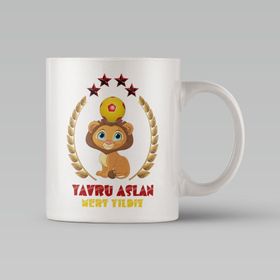 Leydi Collection Yavru Aslan Tasarımlı 3 Beyaz Kupa