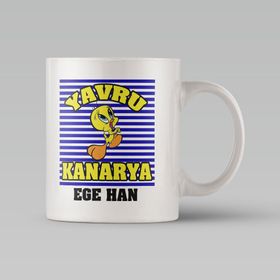 Leydi Collection Yavru Kanarya Tasarımlı 1 Beyaz Kupa Bardak